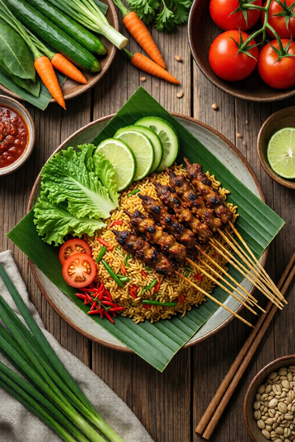 Indonesian recipes nasi goreng satay