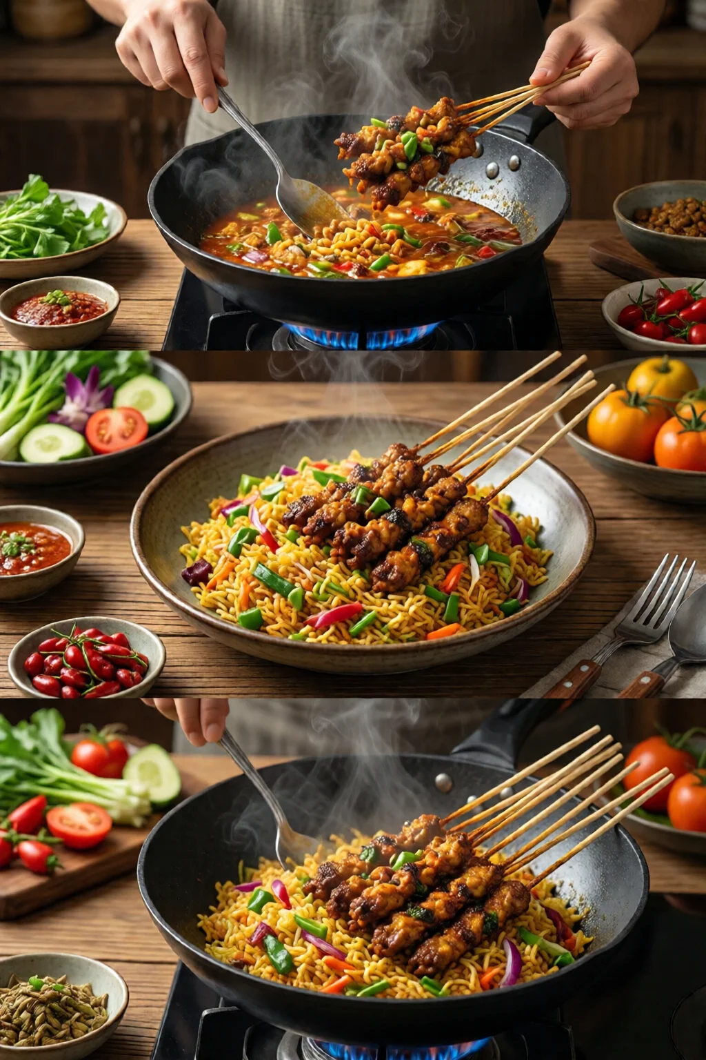 Indonesian recipes nasi goreng satay
