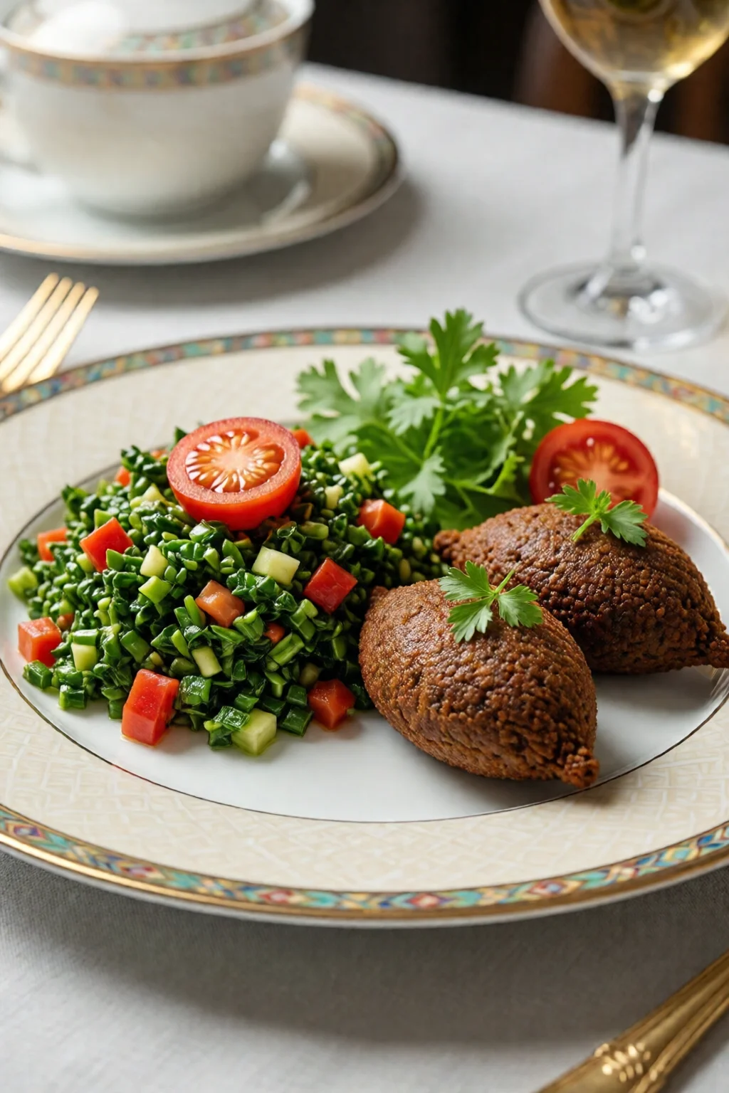 Lebanese recipes tabbouleh and kibbeh